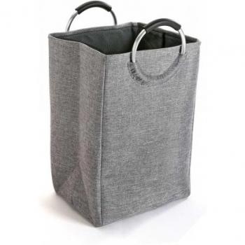 Versa 194853 Cesta de Ropa con Asas, Gris Oscuro, 46x30x55 cm