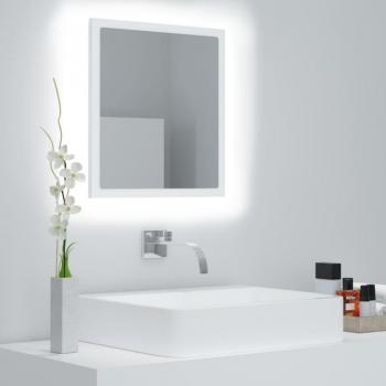 Espejo de Baño con Iluminación LED Acrílico Blanco 40x8,5x37 cm
