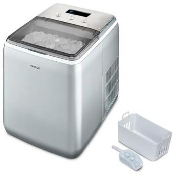 Máquina de Hacer Hielo Medion MD 11950, 2 tamaños de hielo, tanque de agua de 2.6 L, función autolimpiante, pantalla LCD