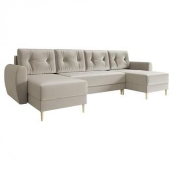 Sofá rinconero U Memphis 110 con función de descanso y caja de ropa de cama, 307 x 95 x 139 cm