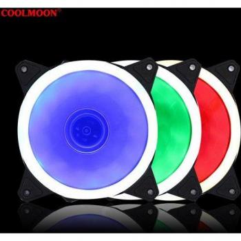 Ventilador de Refrigeración Grande 12cm con Luz RGB y Funcionamiento Silencioso para PC - Color Rojo