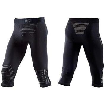 X-Bionic Invent 4.0 Pants 3/4 Men Pantalones Deportivos, Capa Base, Running Jogging Training Fitness Gym para Hombre, Hombre, Black/Charcoal, S