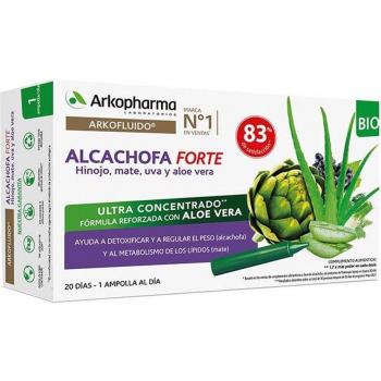 Arkofluido Alcachofa Forte Bio con Hinojo, Mate, Uva y Aloe Vera 20 Ampollas Arkopharma