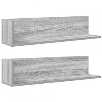 Estantes de pared 2 uds madera gris Sonoma 75x16,5x16,5 cm