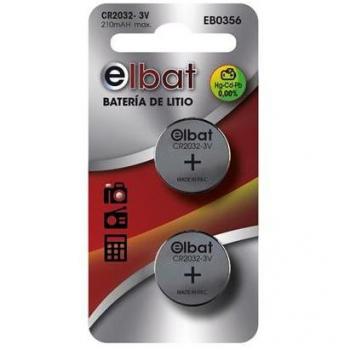 Pack de 2 Pilas de Litio CR2032 3V Tipo Botón Elbat