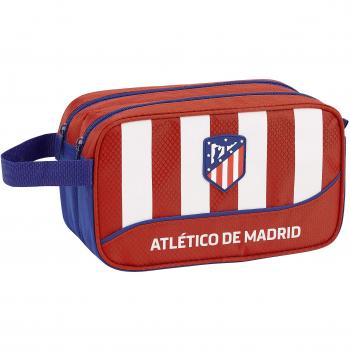Club Atlético de Madrid Atlético de Madrid Club de fútbol Neceser, Bolsa de Aseo Adaptable a Carro. Accesorio de Viaje, Niños, Roja, 26 cm