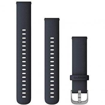 Garmin Pulsera Vivomove3S, 18 mm, silicona, gris oscuro hebilla plateada