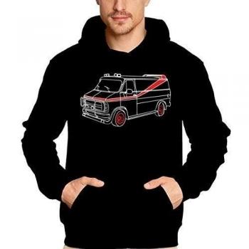 Coole-Fun-T-Shirts Sweatshirt A-TEAM VAN - BUS - HOODIE - Druck nur vorne VAN - Prenda, color negro, talla L