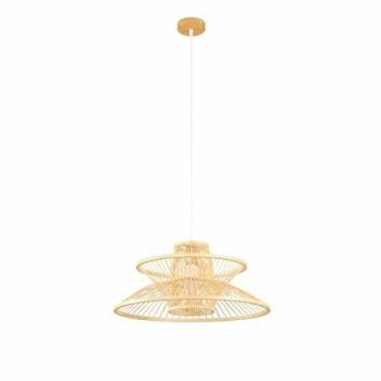 Lámpara de Techo DKD Home Decor 50 x 50 x 22 cm Marrón claro Bambú 50 W