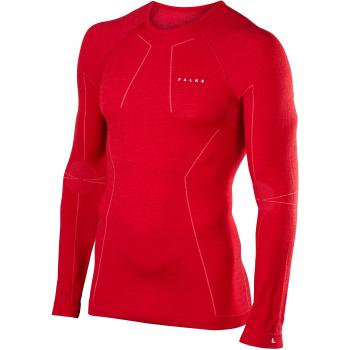 FALKE Ropa Interior lana Tech manga larga camiseta Comfort, otoño/invierno, hombre, color hot chili, tamaño L