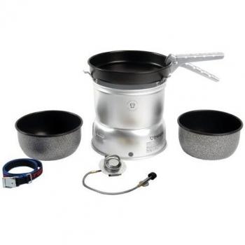 Trangia 27 - Hornillo de gas para acampada con 2 cacerolas y 1 sartén antiadherentes