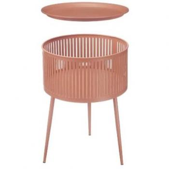 Mesa auxiliar Rayas Dorado Terracota Metal 40 x 57 x 40 cm