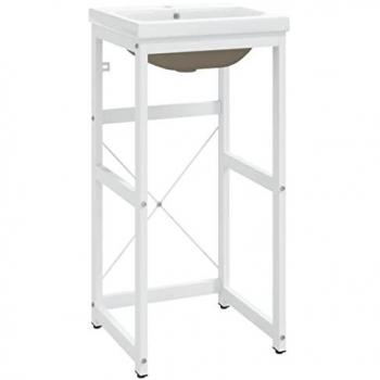 Estructura de baño con lavabo incorporado hierro blanco