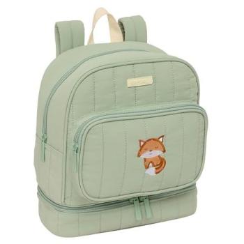 Mochila Escolar Guardería Preescolar Unicornio con Compartimento Térmico 22x27x10 cm, Color Menta y Rosa, Ideal para Comida y Merienda