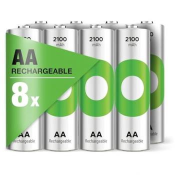 Baterías Recargables GP ReCyko AA Mignon NiMH 2100 mAh 1.2V (Pack de 8)