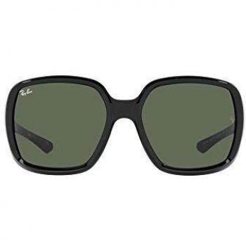 Ray-Ban Powderhorn RB4347 601/71 Black/Dark Green Square Sunglasses