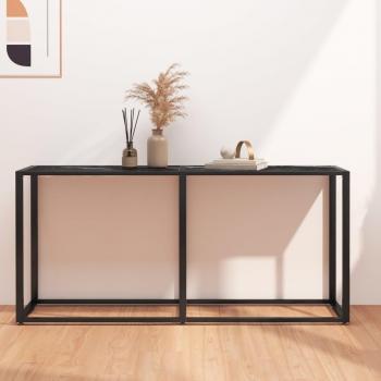 Consola de mesa mármol negro 160x35x75,5 cm en vidrio templado