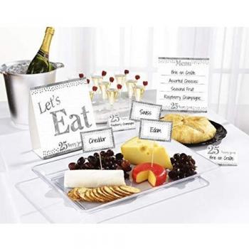 Amscan International – 9902209 Sparkling Plata Aniversario Buffet Kit