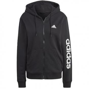 Adidas Women's Linear French Terry Full Zip Hoodie, Black, Size L