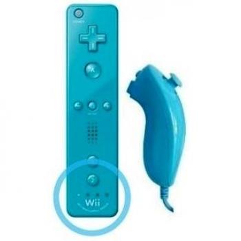 Mando wii plus celeste nunchuk