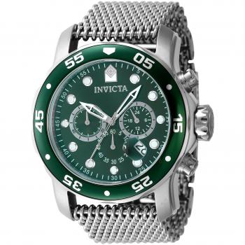 Reloj de pulsera Invicta Pro Diver - 47580, correa color Gris plata, Dial Latón Verde, Hombre