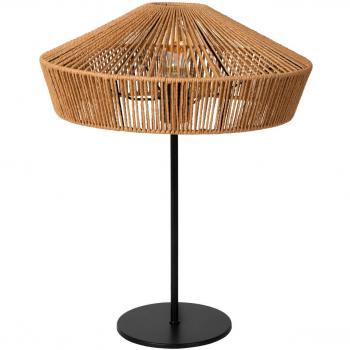 Lámpara de Mesa Yunkai de Papel y Madera Clara - Ø40cm - 1xE27 - Regulable