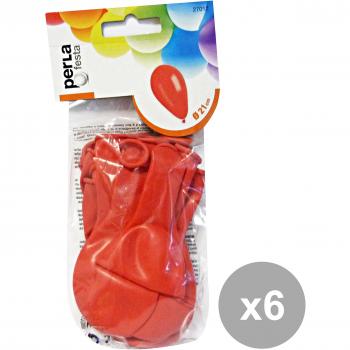 Set 6 PAlloncini 27017 ROSSI *15 Pezzi Feste e occasioni