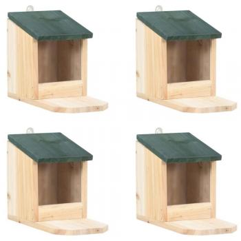 vidaXL Squirrel Houses - 4 pcs Firwood, Outdoor Animal Shelter, Natural Wood Material, Weather-Resistant Design, Easy to Install, Suitable for Garden or Backyard