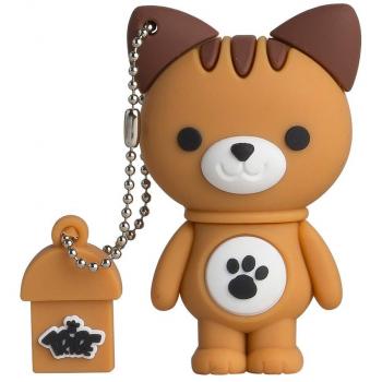 Tribe Animals The Originals Pendrive - Memoria USB Flash Drive 2.0, de goma, de 8 GB con llavero, diseño Mimi el Gato