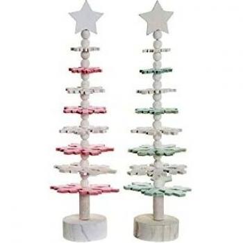 Árbol de Navidad DKD Home Decor de Madera MDF (2 piezas) (11 x 11 x 41 cm)