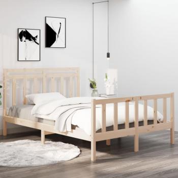 Cama doble de madera maciza 135x190 cm