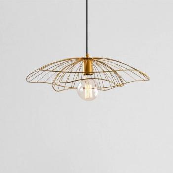 Lámpara colgante Tel 6502, dorada, metal, Ø 50 cm