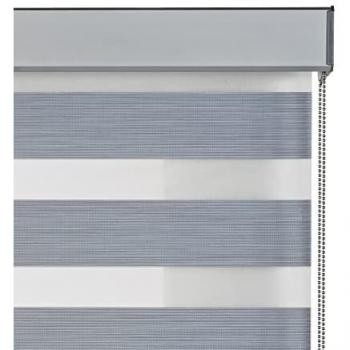 Estor Enrollable Noche y Día con Doble Tejido y Acabados en Aluminio de Máxima Calidad - Blanco 140 x 250 cm