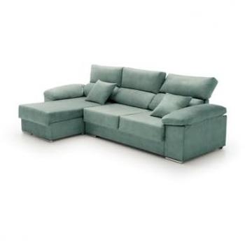 Sofá Chaise Longue Reclinable Beatrice Izquierda Agua Marina 260x140x85