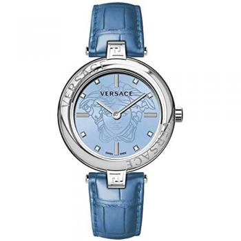 Versace New Lady Quartz Leather Strap Watch for Women - Blue