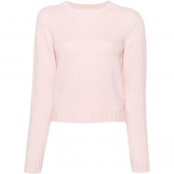 Palm Angels Women's Logo Wool Blend Sweater in Pink | Size Small | PWHE051C99KNI001