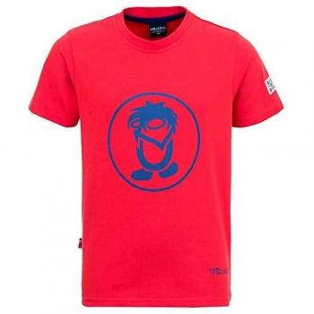 Trollkids Camiseta Troll para Niños con Protección UV de Secado Rápido, Color Lava Rojo/Azul Oscuro Talla 2 años
