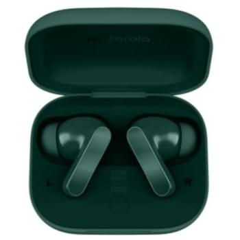 Auriculares Motorola Moto Buds Bass True Wireless Bluetooth con Cancelación Activa de Ruido, 9 horas de autonomía, triple micrófono y resistencia al agua, color verde Posy