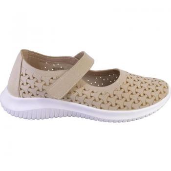 EOLIGEROS ISA Mary Janes de mujer beige con velcro 524