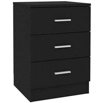 Black Bedside Cabinet 38x35x56 cm Engineered Wood
