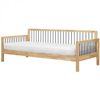 Sofá Cama Tricot 90 x 200 cm con Estructura de Madera Clara y Metal