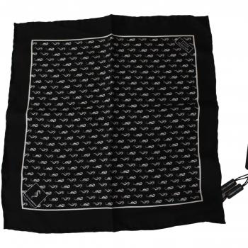 Dolce & Gabbana Black Seahorse Print Silk Scarf