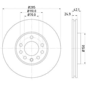 Disco de freno HELLA 8DD 355 127-841 de alto carbono recubierto para SAAB 9-3 y OPEL Vectra C