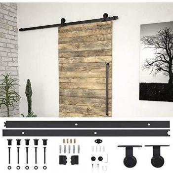 Sliding Door Hardware Kit 183 cm Steel Black