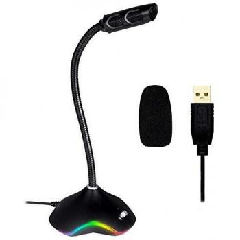 KLIM Rhapsody + Micrófono Gaming USB de Escritorio RGB + Nuevo 2022 + Óptima Calidad de Sonido + Ideal para grabación y reconocimiento de Voz, Streaming, Youtube, Podcast + Compatible Windows Mac PS5