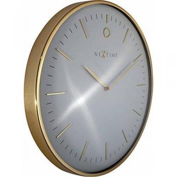 Reloj de pared Glamour NeXtime Ø40 cm Metal Dorado/Blanco