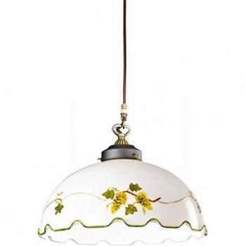 Lámpara colgante clásica NONNA de latón antiguo 1 bombilla, altura 32 Cm