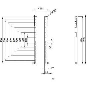 Módulos LFD Pro SMS 95 con Soporte VESA de 100 x 100 mm, Antracita y Negro, Accesorios para Pantallas Planas