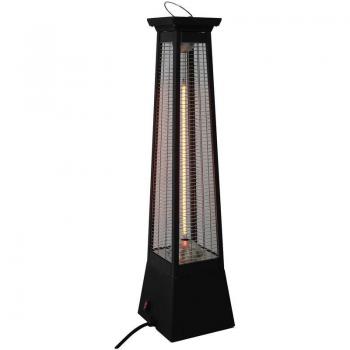 Calefactor Eléctrico Portátil Infrarrojo de Fibra de Carbono Kekai 2000W para Interior y Exterior 20x20x78 cm