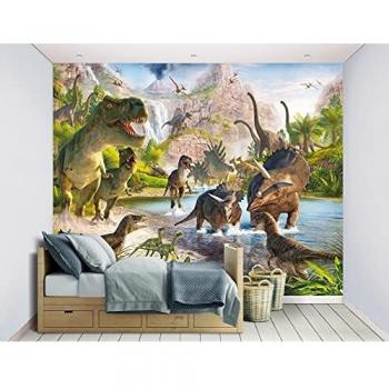 Walltastic, Mural, la Tierra de los Dinosaurios, Multicolor, 243 cm x 304 cm